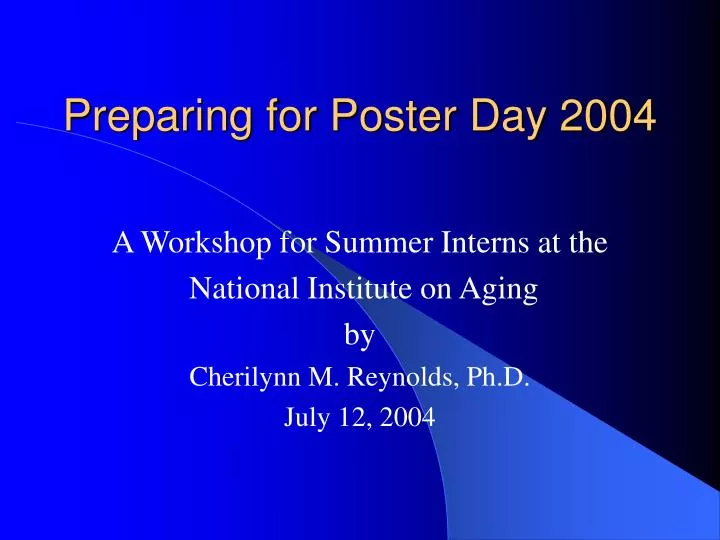 preparing for poster day 2004