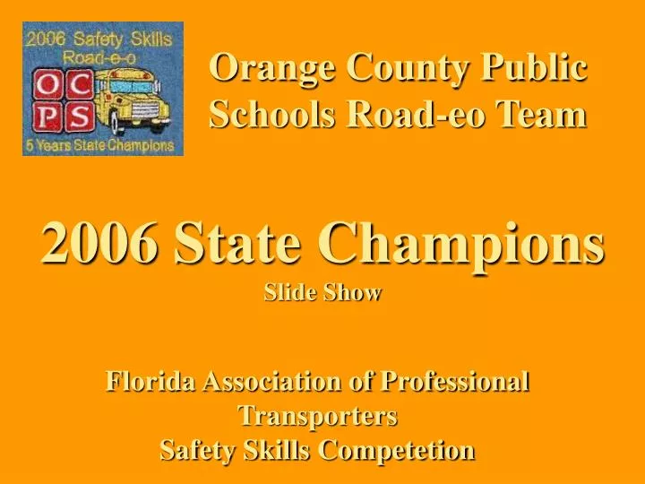orange county public schools road eo team