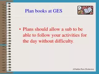 Plan books at GES