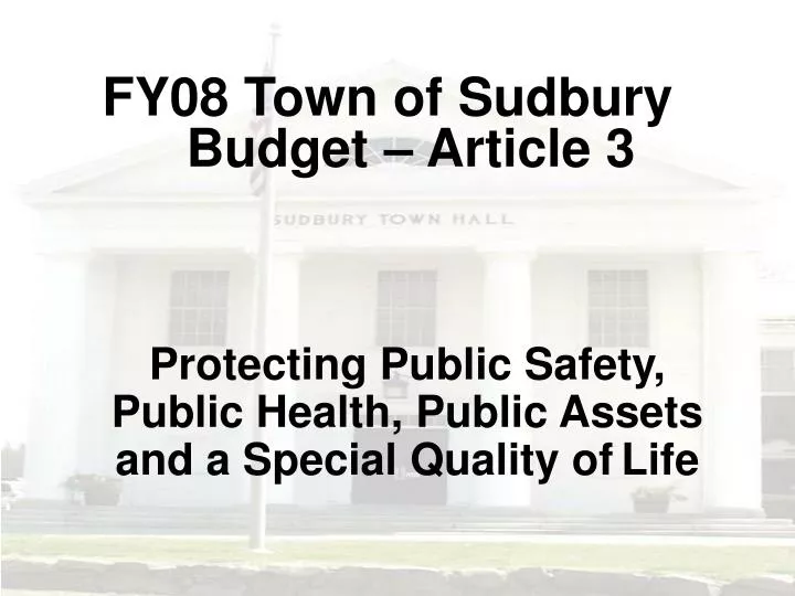 protecting public safety public health public assets and a special quality of life