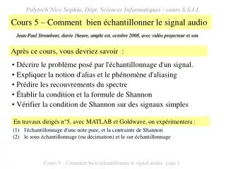 cours 5 comment bien chantillonner le signal audio