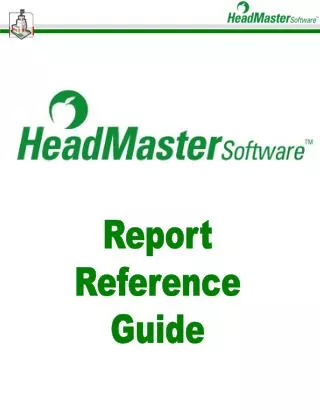Report Reference Guide