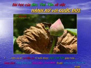 b i h c c a c th t n v vi c h nh x v i cu c i