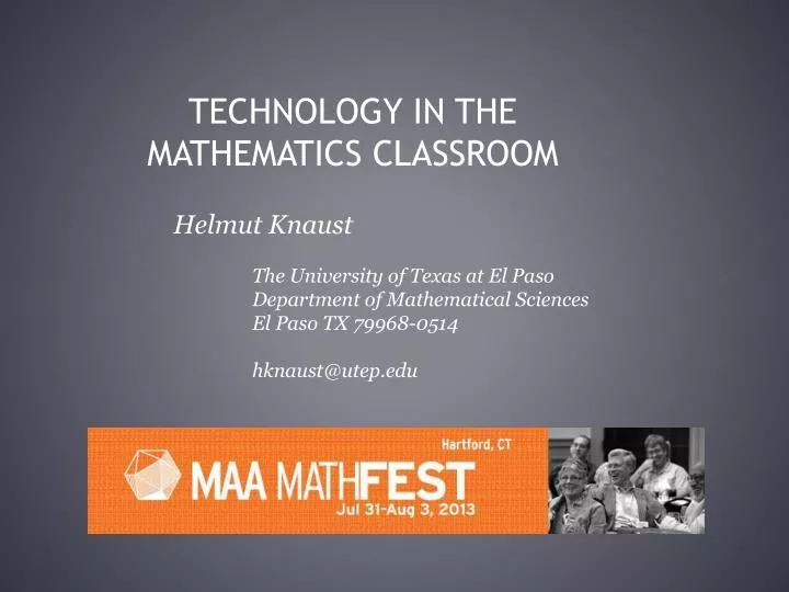 technology in the mathematics classroom