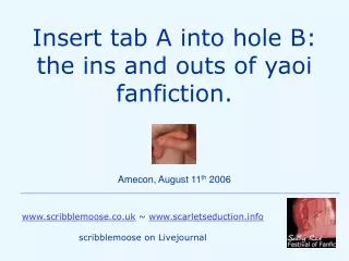 Insert tab A into hole B: the ins and outs of yaoi fanfiction.