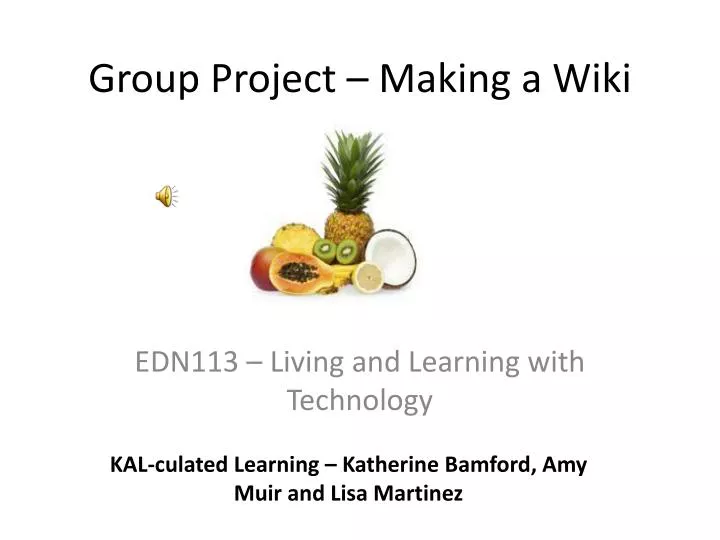 group project making a wiki