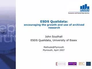 ESDS Qualidata: encouraging the growth and use of archived research