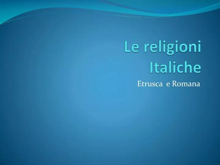 le religioni italiche