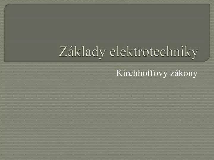 z klady elektrotechniky