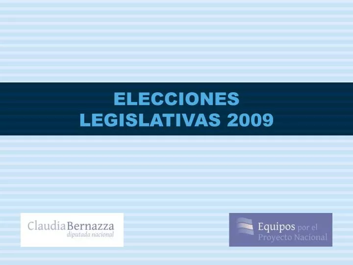 elecciones legislativas 2009