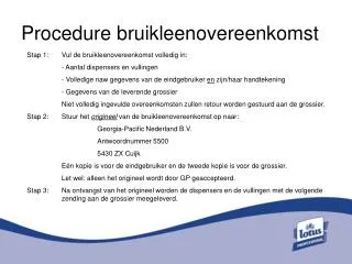 procedure bruikleenovereenkomst