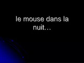 ie mouse dans la nuit