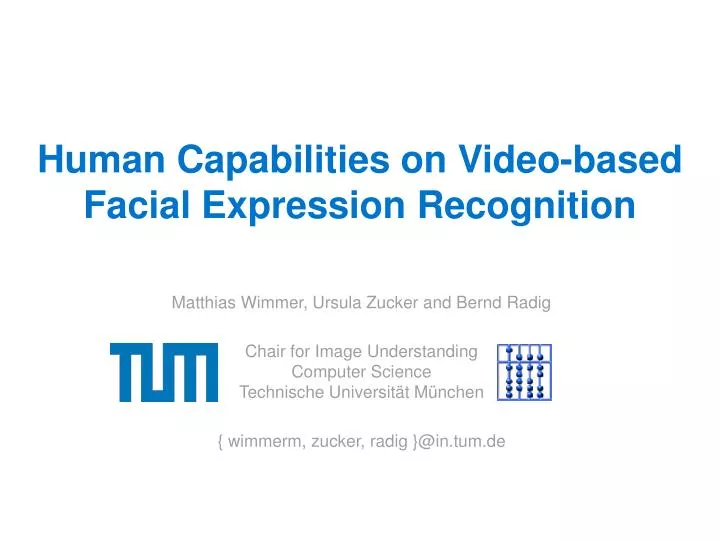 human capabilities on video based facial expression recognition