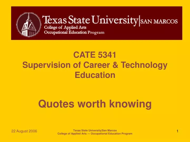 cate 5341 supervision of career technology education