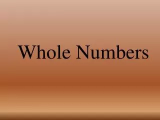 Whole Numbers