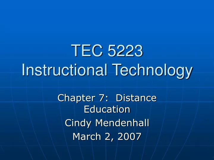 tec 5223 instructional technology