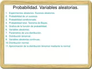 probabilidad variables aleatorias
