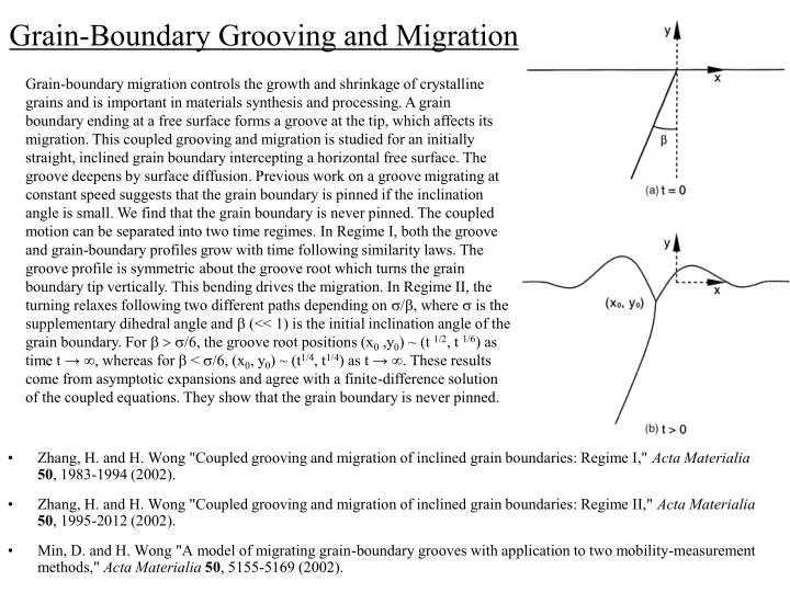 grain boundary grooving and migration