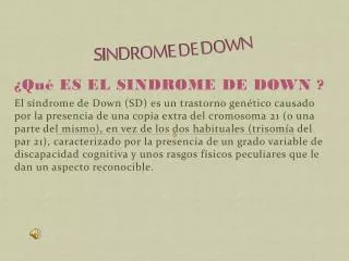 sindrome de down