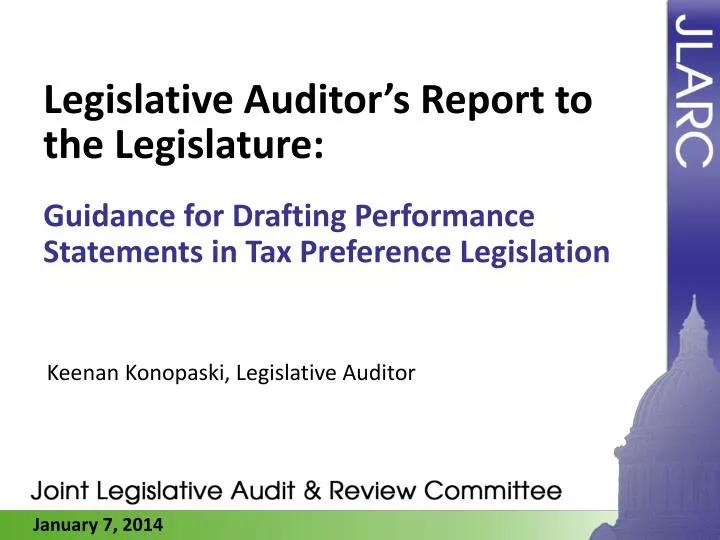 legislative auditor s report to the legislature