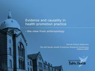 Evidence and causality in health promotion practice