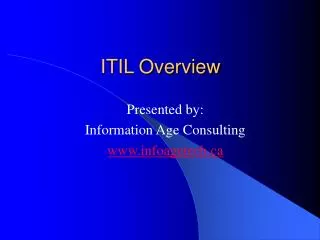 ITIL Overview