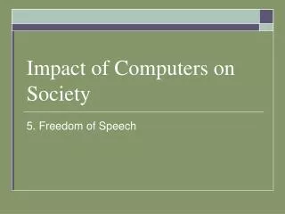 Impact of Computers on Society