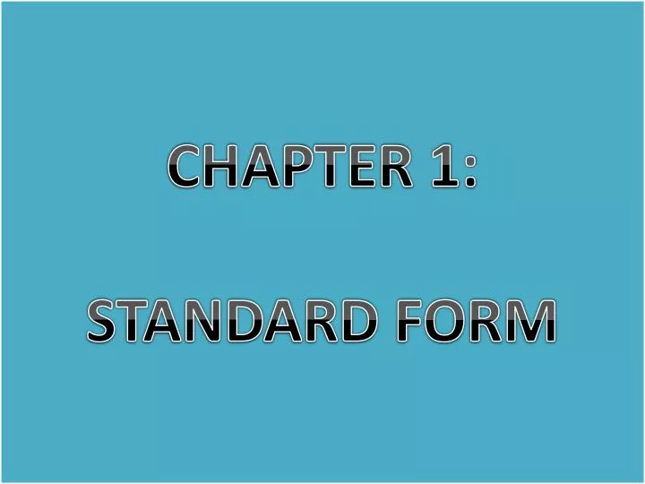 chapter 1 standard form