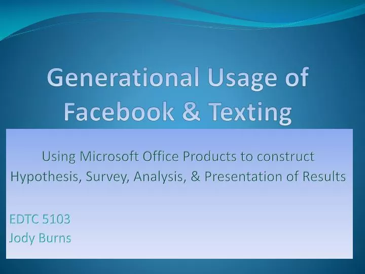 generational usage of facebook texting