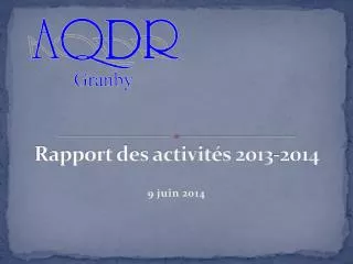 rapport des activit s 2013 2014