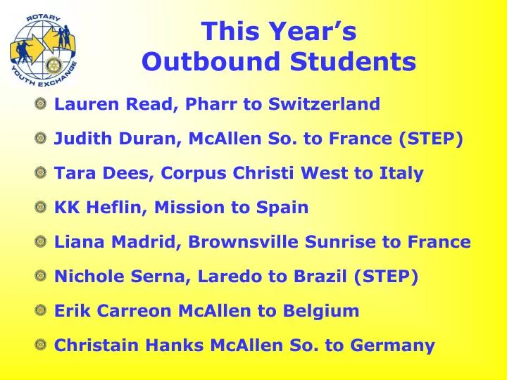 this year s outbound students