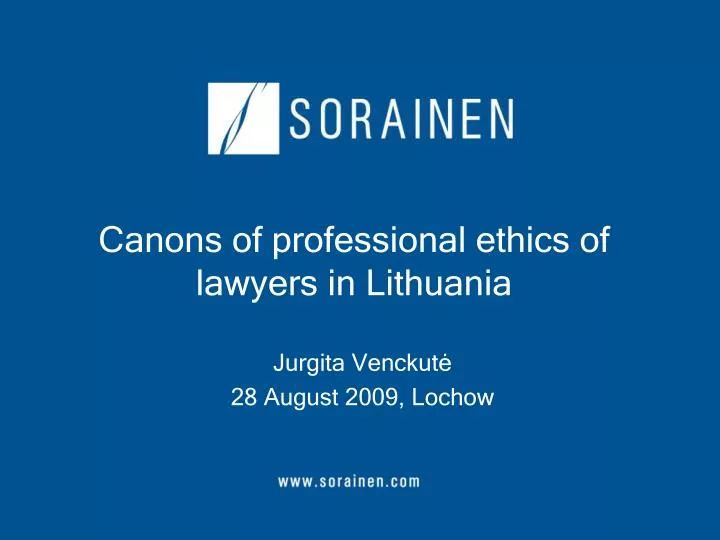 canons of professional ethics of lawyers in lithuania