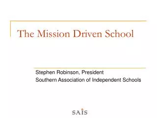 The Mission Driven School