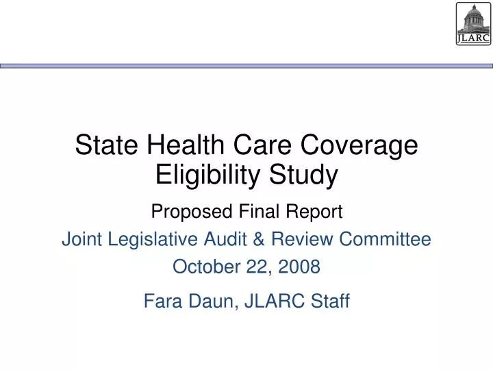 state health care coverage eligibility study