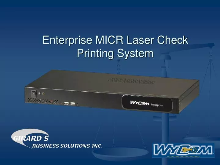 enterprise micr laser check printing system