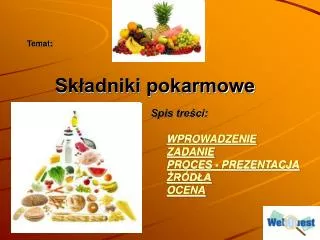 sk adniki pokarmowe