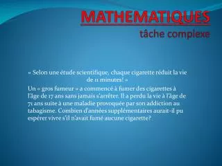 mathematiques t che complexe