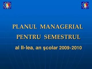 planul managerial pentru semestrul