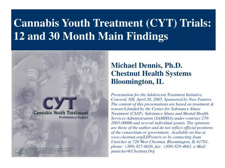 cannabis youth treatment cyt trials 12 and 30 month main findings