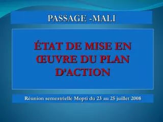 passage mali