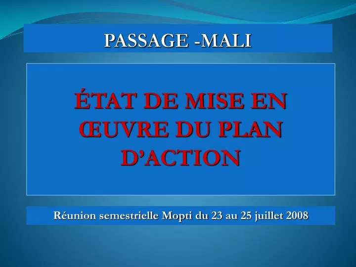 passage mali