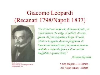 giacomo leopardi recanati 1798 napoli 1837