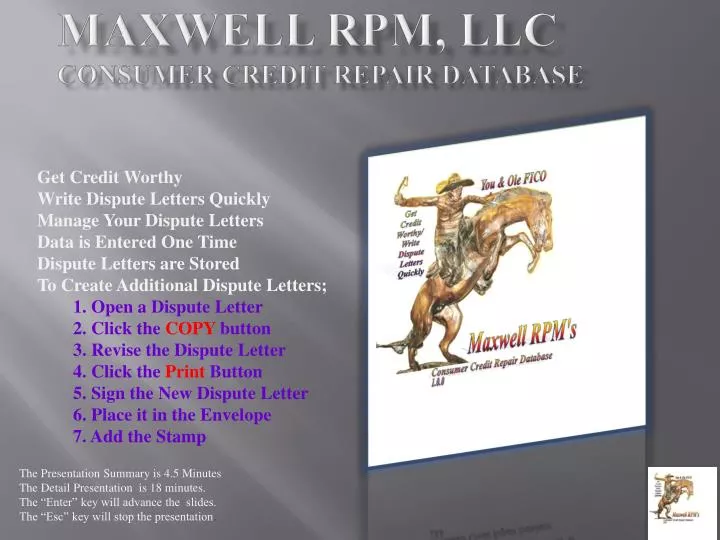 maxwell rpm llc consumer credit repair database
