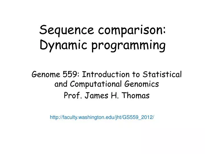 sequence comparison dynamic programming