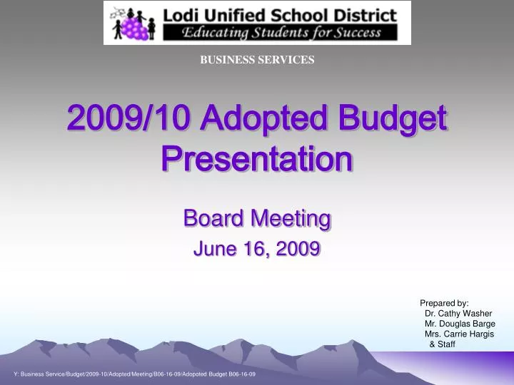 2009 10 adopted budget presentation
