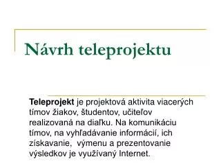 n vrh teleprojektu