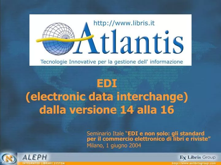 edi electronic data interchange dalla versione 14 alla 16