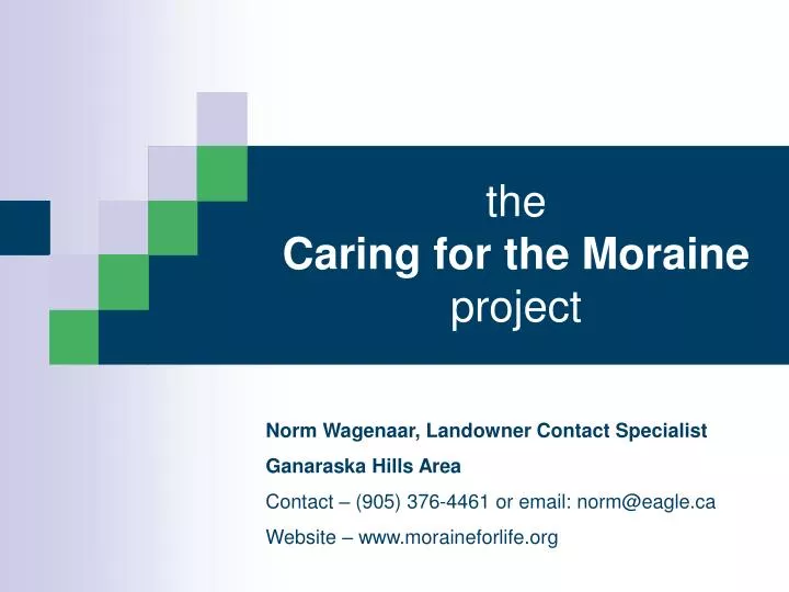 the caring for the moraine project