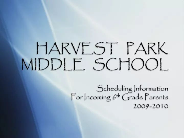 harvest park middle school