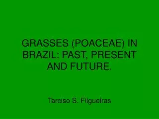GRASSES (POACEAE) IN BRAZIL: PAST, PRESENT AND FUTURE.